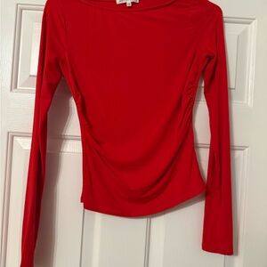 Elegant Red Long Sleeve Women's Top